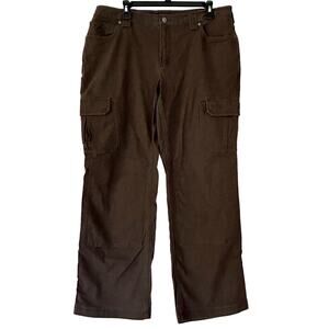 Duluth Trading cargo pants workwear work canvas straight leg outdoor brown 14